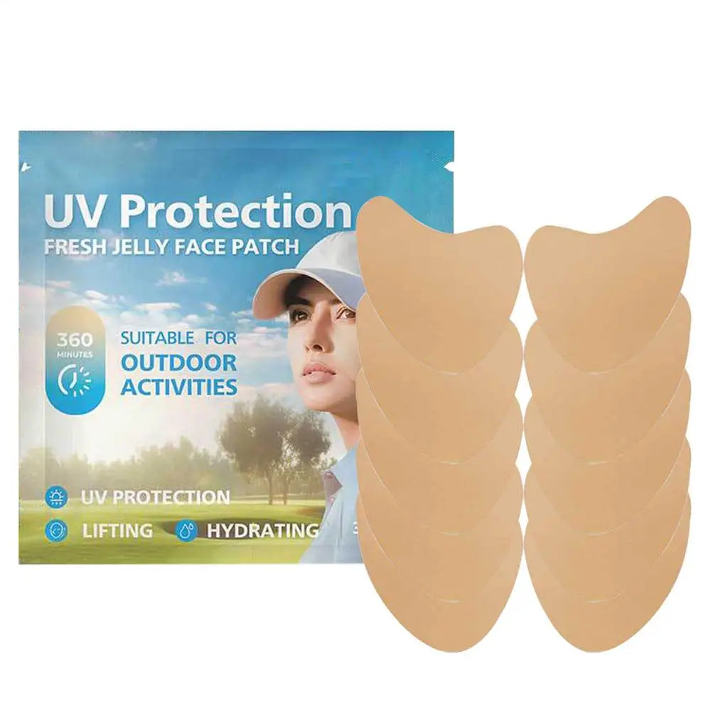 5 pair Golf Sunscreen Face Patches Anti-Sweat Moisturizing Sun Protection Stickers UV Facial Patch for Summer Outdoor Activities Peaceful Pleasures Health and Wellness 5 Pair