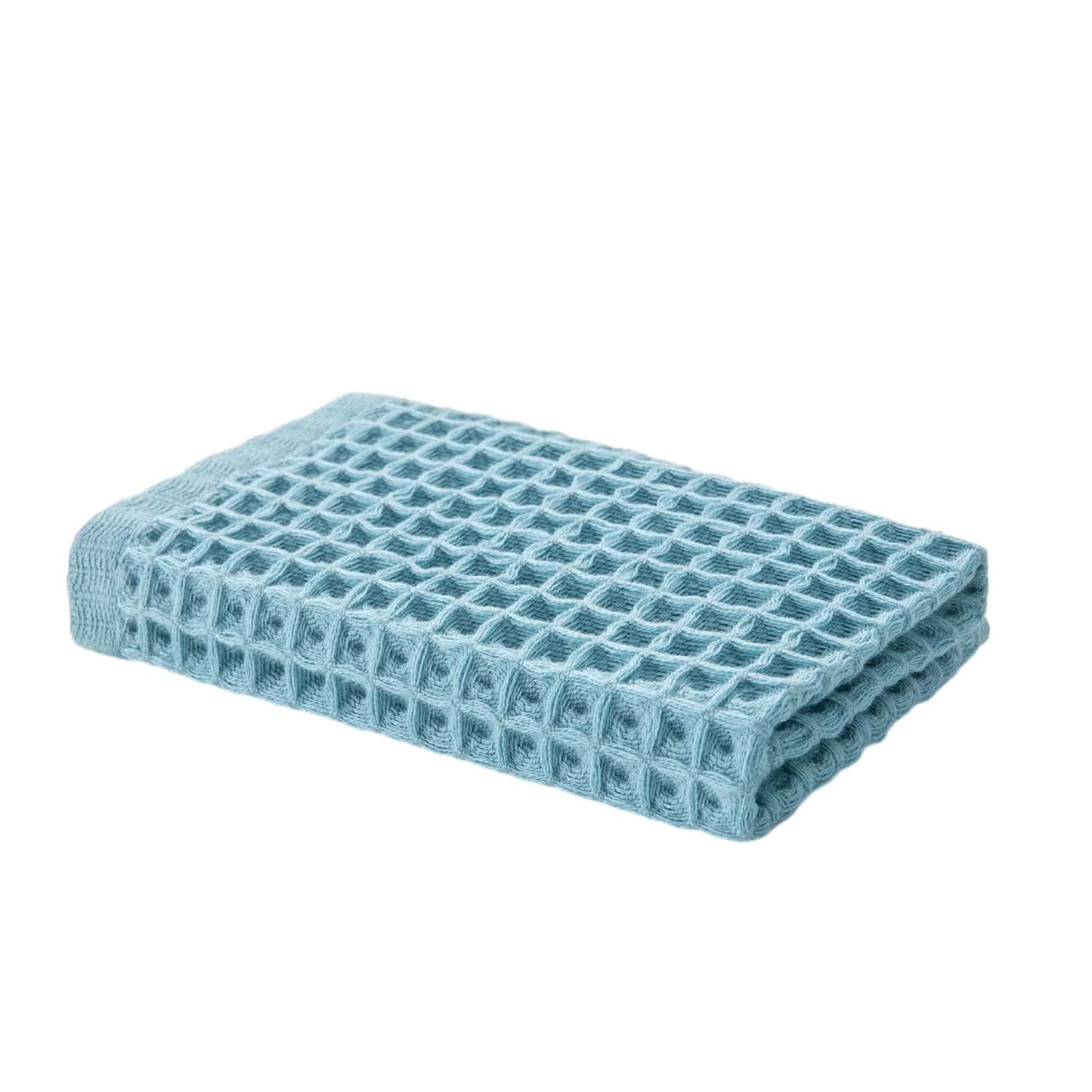 100% Cotton Waffle Weave Square Towel – Quick Dry & Lint Free Cotton Waffle Towel Peaceful Pleasures Health and Wellness Blue