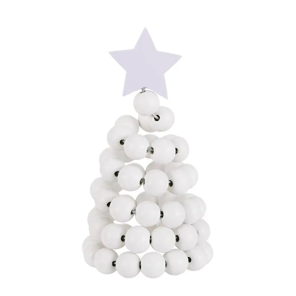 Nordic Wooden Christmas Tree Ornament – Handmade Desktop Decor
