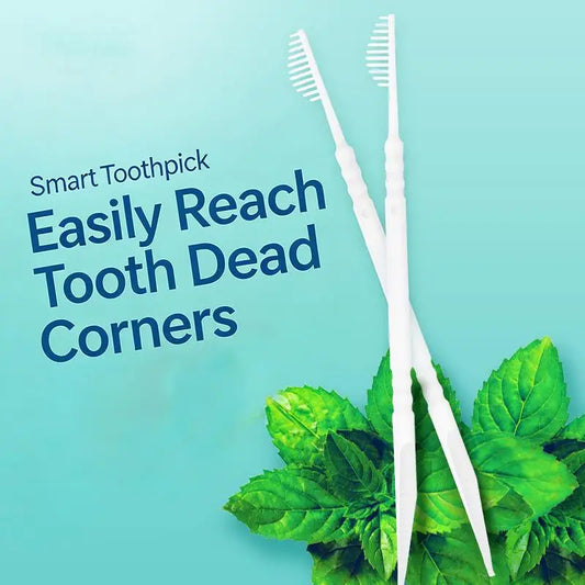 240Pcs/Box Portable Fish Bone Shape Disposable Plastic Toothpicks Teeth Cleaning Interdental Brush Oral Gum Teeth Cleaning Care Peaceful Pleasures Health and Wellness