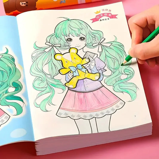 Princess Coloring Book Girls 6 Books Cute Drawings Learning Peaceful Pleasures Health and Wellness