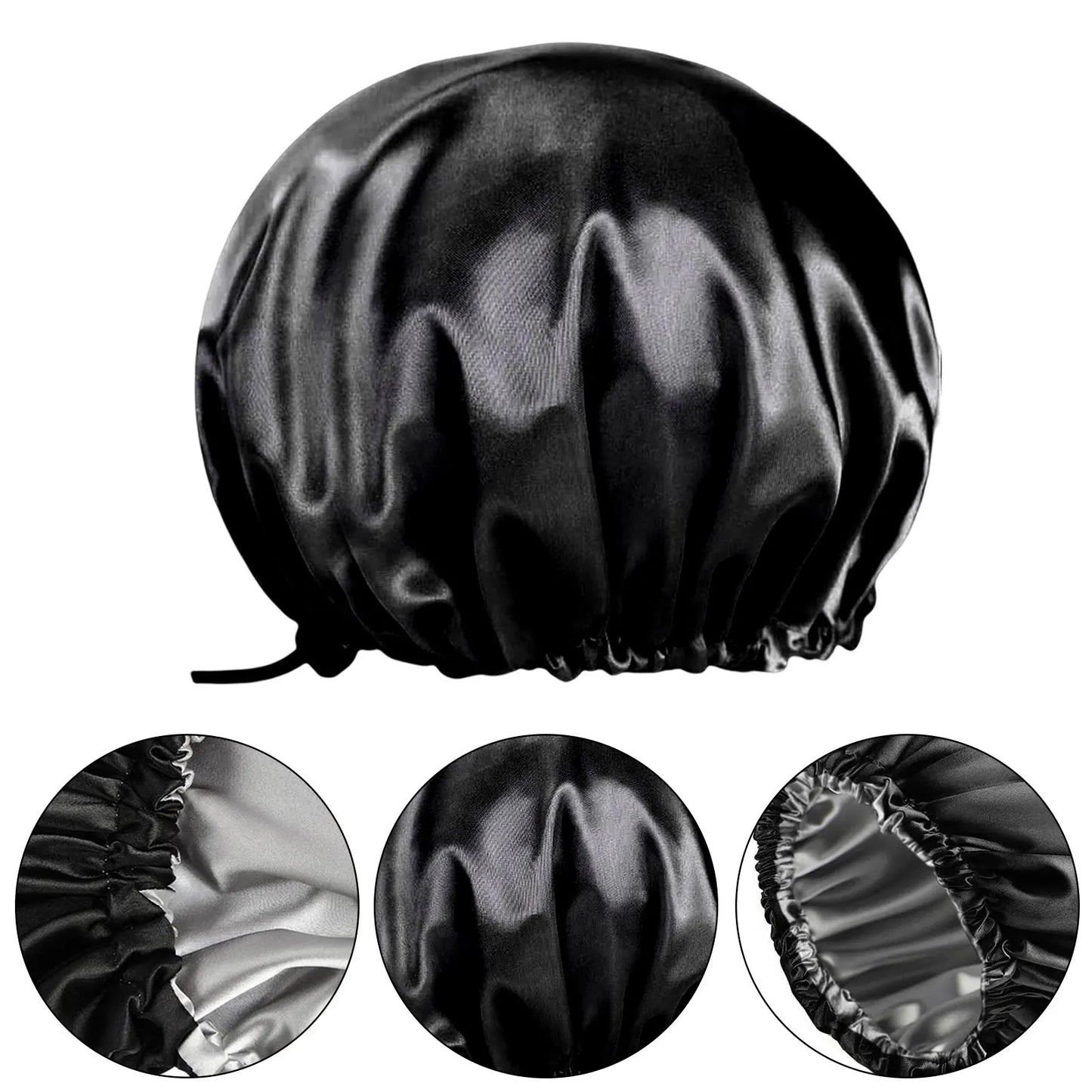 Extra Large Adjustable Shower Cap Double Layer Waterproof Design for Long Thick Hair, Shower, Travel, Camping & Hair Care Peaceful Pleasures Health and Wellness