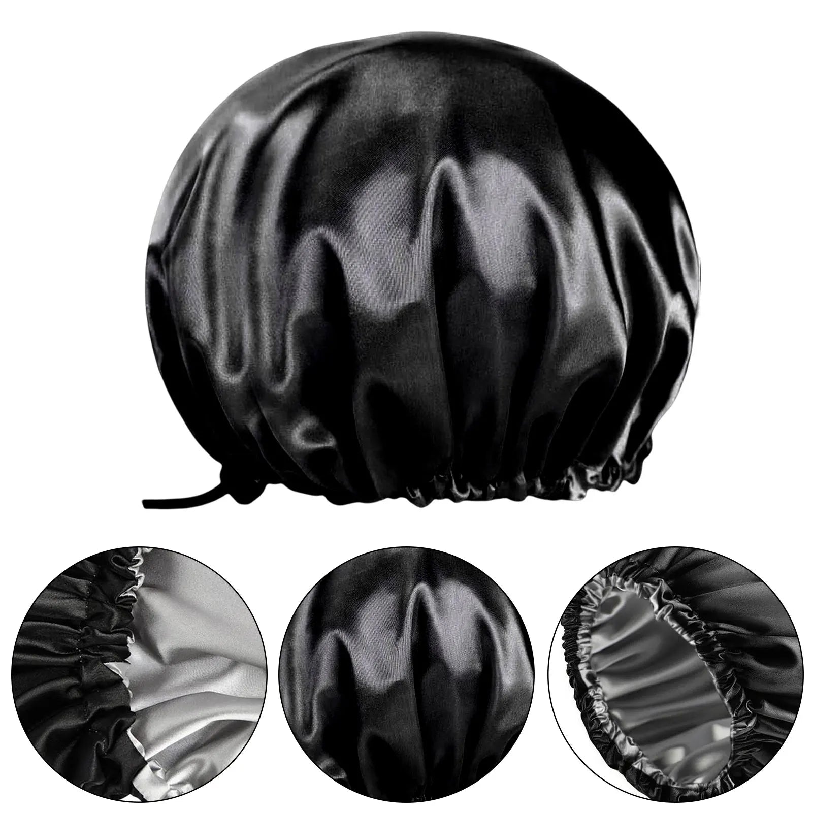 Extra Large Adjustable Shower Cap Double Layer Waterproof Design for Long Thick Hair, Shower, Travel, Camping & Hair Care Peaceful Pleasures Health and Wellness