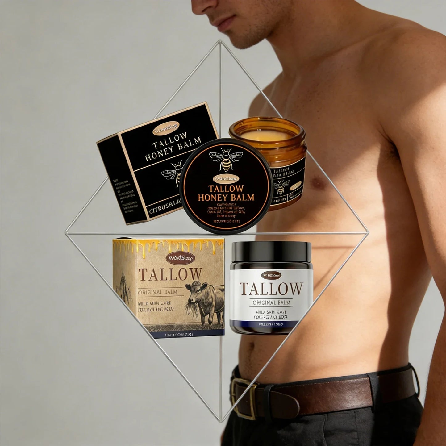 WOODSLEEP Tallow & Honey Balm – Deep Moisturizing Skin Balm