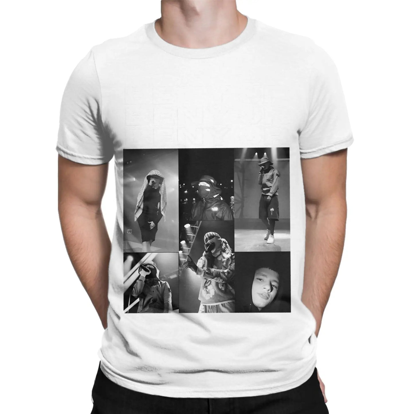 Benys Jr Pure Cotton T Shirt For Men Beach Rapper Y2K Casual T Shirts Crewneck Fashion Tees Oversize Pattern Tops Peaceful Pleasures Health and Wellness WHITE 4XL