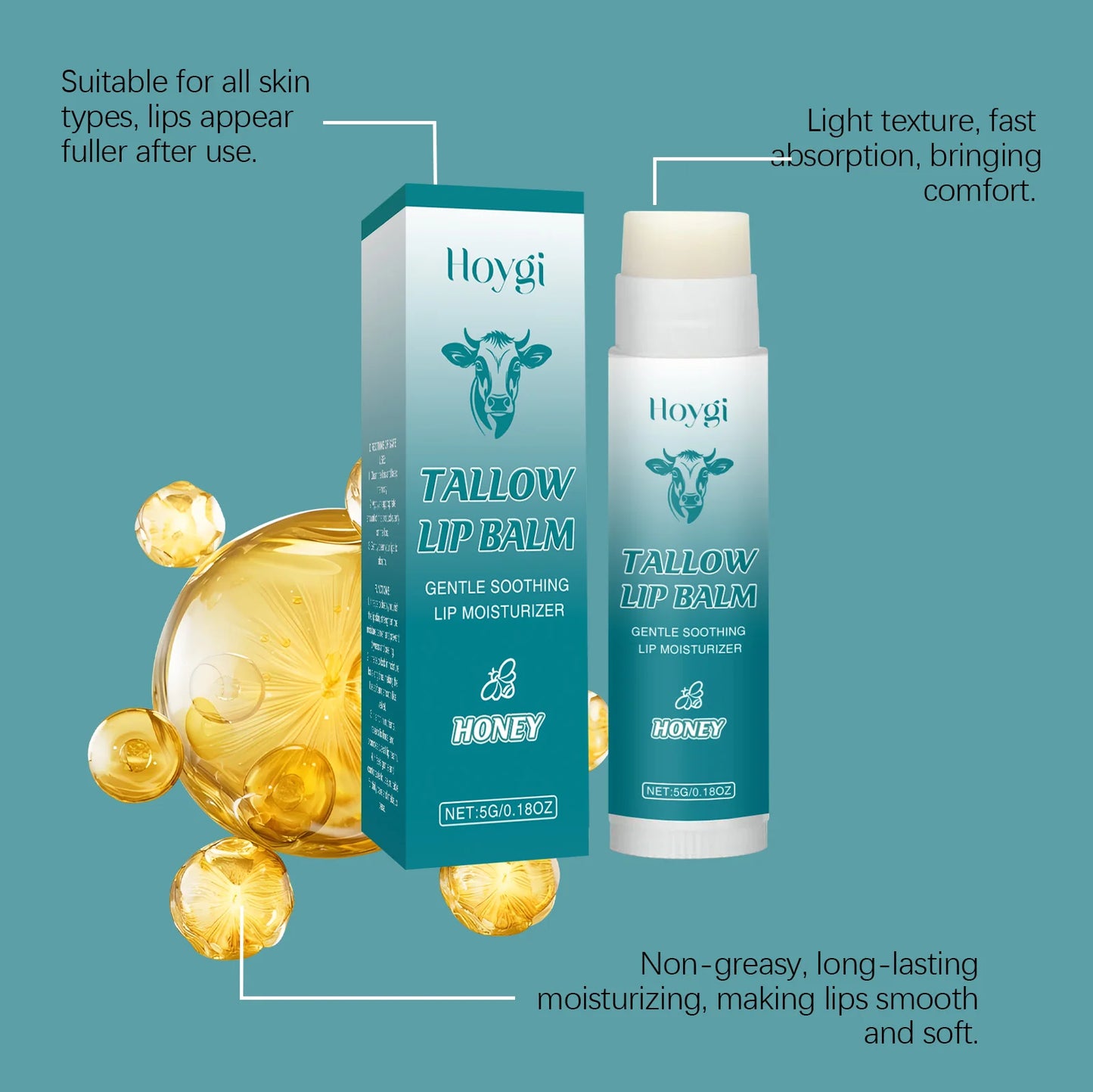 Hoygi Tallow Lip Balm | Deep Moisture, Plump & Smooth Lips