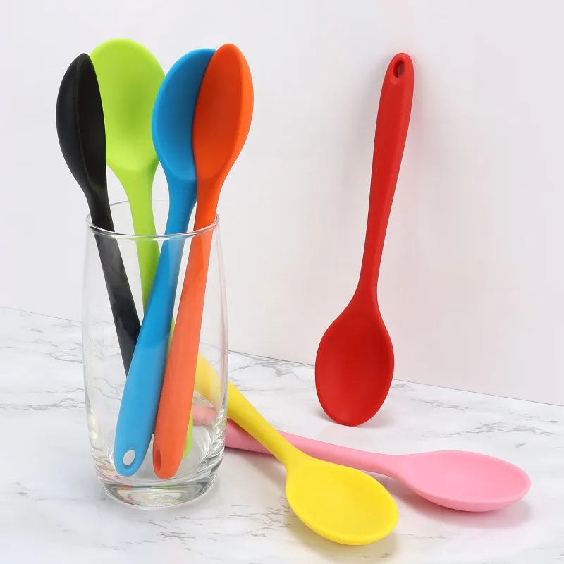 2026 New Silicone Spoon Mixing Soup Spoons Kitchen Mixing Ladle Cooking Utensils Kitchenware Tool for Stirring and Serving Peaceful Pleasures Health and Wellness