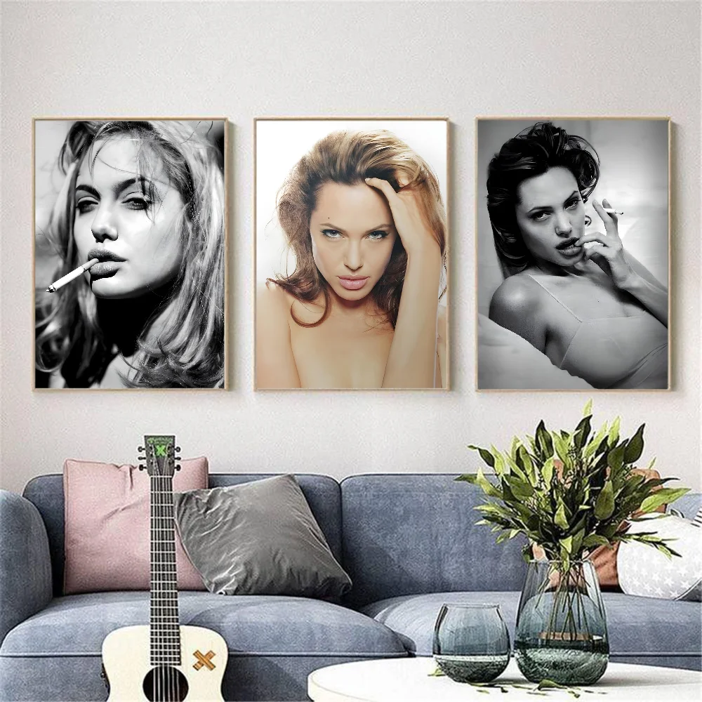 Angelina Jolie HD Poster – Waterproof PVC Wall Art Decor Wall Art Poster Peaceful Pleasures Health and Wellness