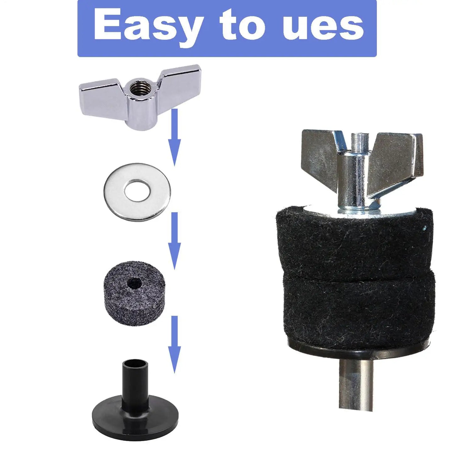 20-Pack Plastic Cymbal Sleeves | Drum Stand Replacement Parts