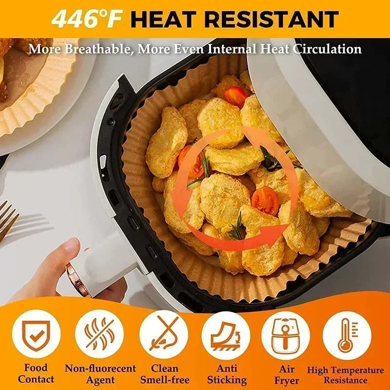 Disposable Air Fryer Parchment Liners – Non-Stick Baking Mats