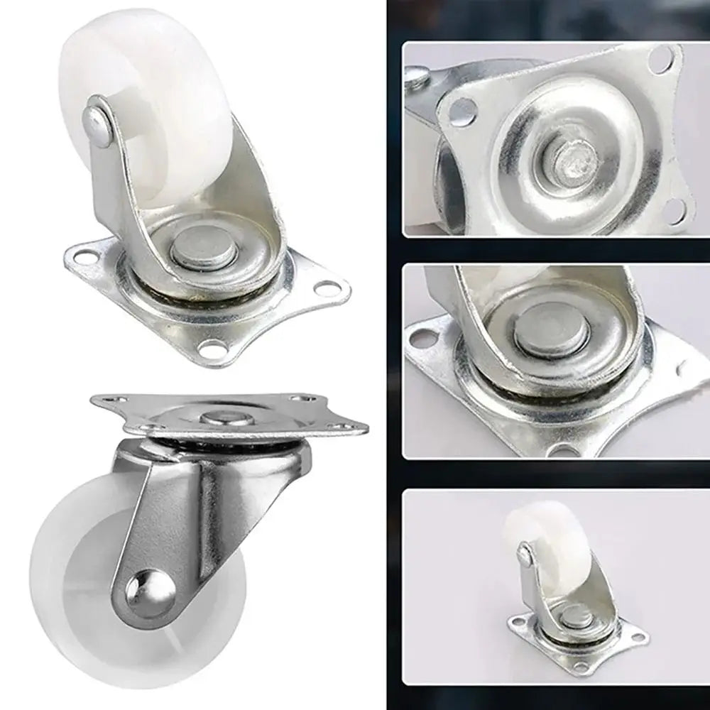 1/2/4Pcs New Heavy Duty Caster Wheel White Nylon Rubber 360 Degree Furniture Roller Furniture Carts Universal Swivel Casters Peaceful Pleasures Health and Wellness
