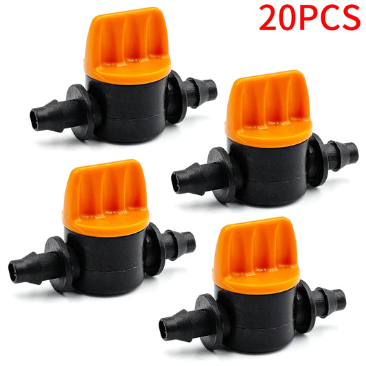 20Pcs Hose Valve Garden Tap Garden Drip Irrigation Fittings Pipe Connectors Water Valve For 4/7mm Water Flow Control Valve Peaceful Pleasures Health and Wellness 20Pcs