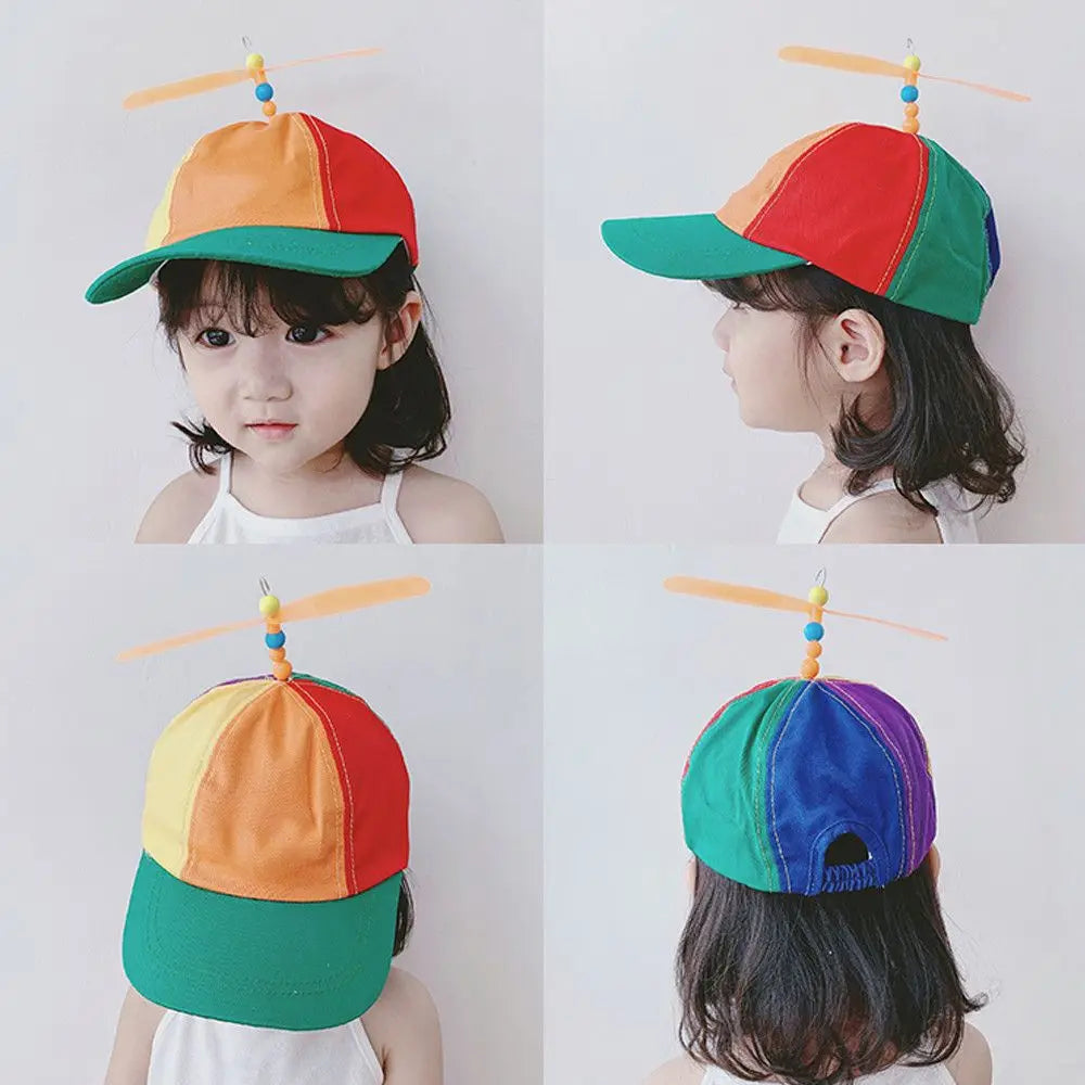 Rainbow Propeller Snapback Cap – Fun Unisex Baseball Hat