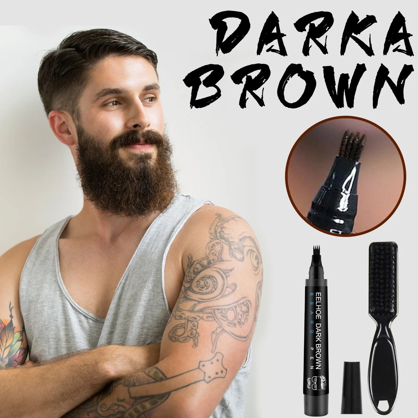 Eelhoe Waterproof Beard Filler Pen – Black & Brown for Men
