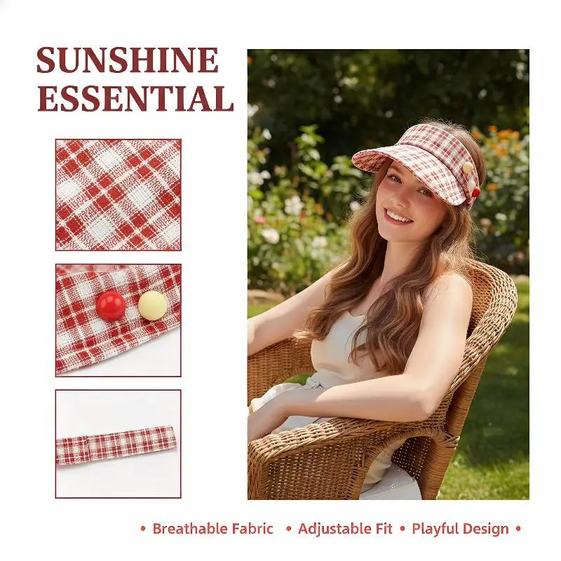 Women's Adjustable UV Sun Visor Hat – Knit Cap 6 Colors