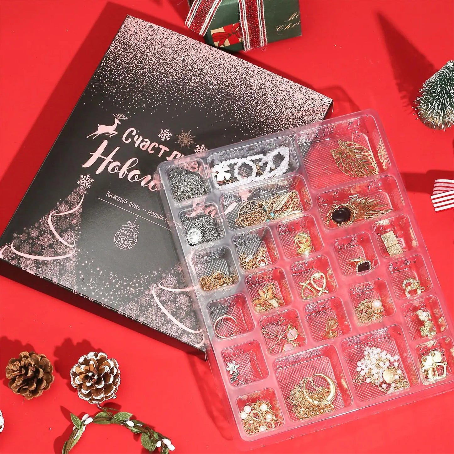 Christmas Countdown Calendar Keepsake 2025 Countdown Calendar With Bracelet And Charm For Kids Friends Pupils Teens Adults Girls Peaceful Pleasures Health and Wellness