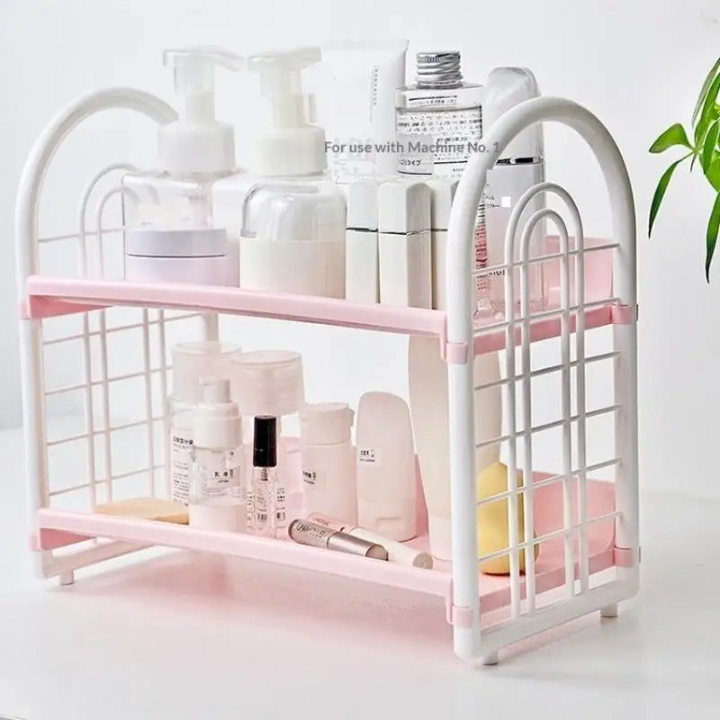 Double Layer Multi-Functional Plastic Desktop Organizer Shelf For Cosmetics, Bedroom, And Dormitory Accessories Peaceful Pleasures Health and Wellness