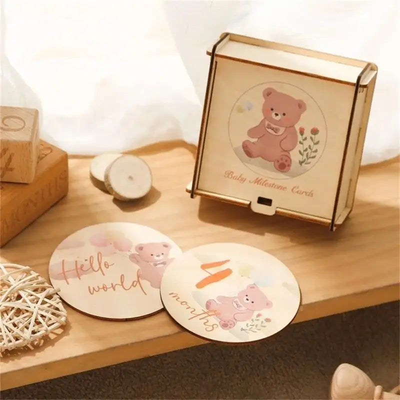 Bear Baby Milestone Cards | Newborn Growth Photo Card Set
