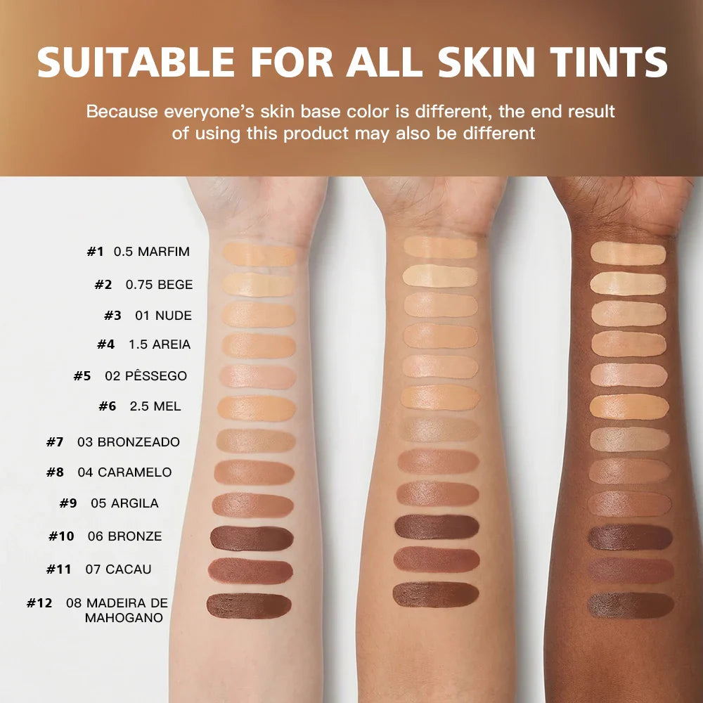 Danchel Matte Liquid Foundation – 12 Shades, Oil Control