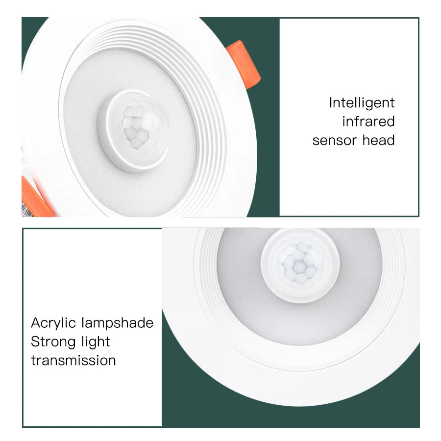 5W 10W 15W 20W PIR Motion Sensor Downlight 85-265V Human Infrared Induction LED Spotlight for Entrance Corridor Hallway Stairs Peaceful Pleasures Health and Wellness