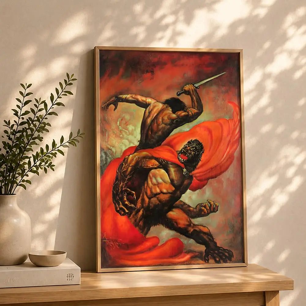 Frank Frazetta HD Poster – Self-Adhesive Waterproof Wall Art Wall Art Poster Peaceful Pleasures Health and Wellness