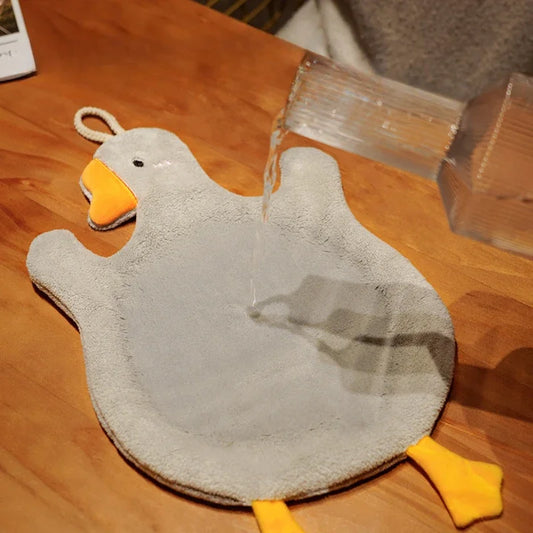 Cute Anime Goose Coral Fleece Hand Towel – Quick-Dry & Soft Decorative Hand Towel Peaceful Pleasures Health and Wellness