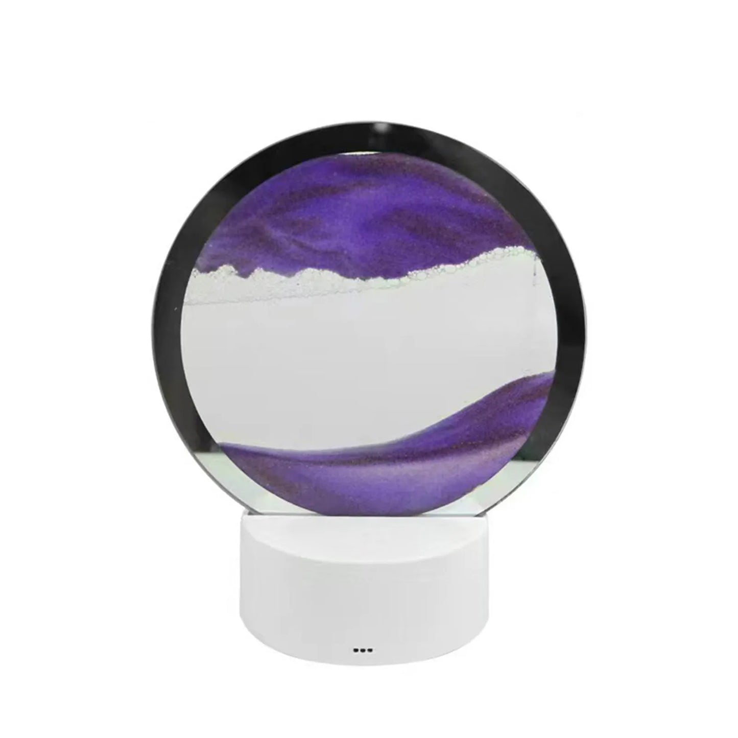 Moving Sand Art Picture Round Table Lamp 3D Dynamic Painting Night