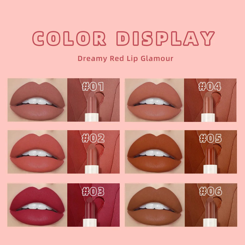 QIBEST Lipstick - Dreamy Red Lip Glamour - Intense Color Pigmentation, Non-Drying & Long-Lasting, Moisturizing, Suitable for All Peaceful Pleasures Health and Wellness