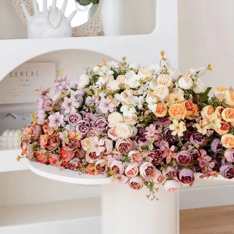 Silk Artificial Rose Peony Bouquet | Wedding & Home Décor