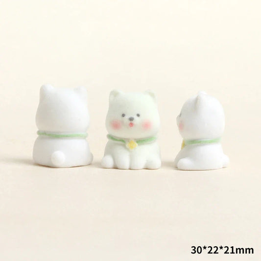 Cute Flocked Resin Puppy Figurine | Mini Dog Desk & Car Ornament Resin Dog Figurine Oasis Select Style D