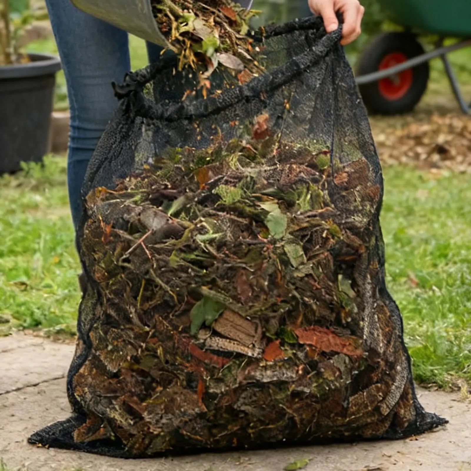 Large Wood Chipper Shredder Bag & Mesh Firewood Carrier 48x24" Chipper Shredder Bag Peaceful Pleasures Health and Wellness