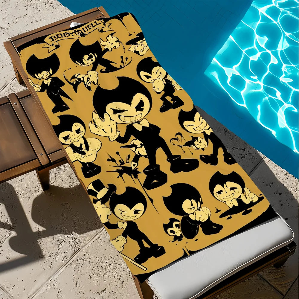 Bendy & the Ink Machine Quick-Dry Beach Towel | 11 Sizes Quick-Dry Beach Towel Peaceful Pleasures Health and Wellness z3 STJ70x140CM