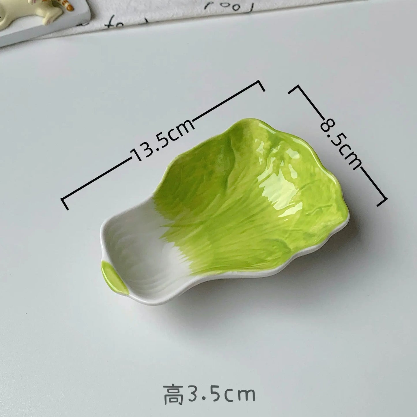 Cartoon Cute Ceramic Dipping Dish Home Snack Side Dishes Bone Plate Seasoning Soy Sauce Sauce Dish Exquisite Household Tableware Peaceful Pleasures Health and Wellness Chinese cabbage