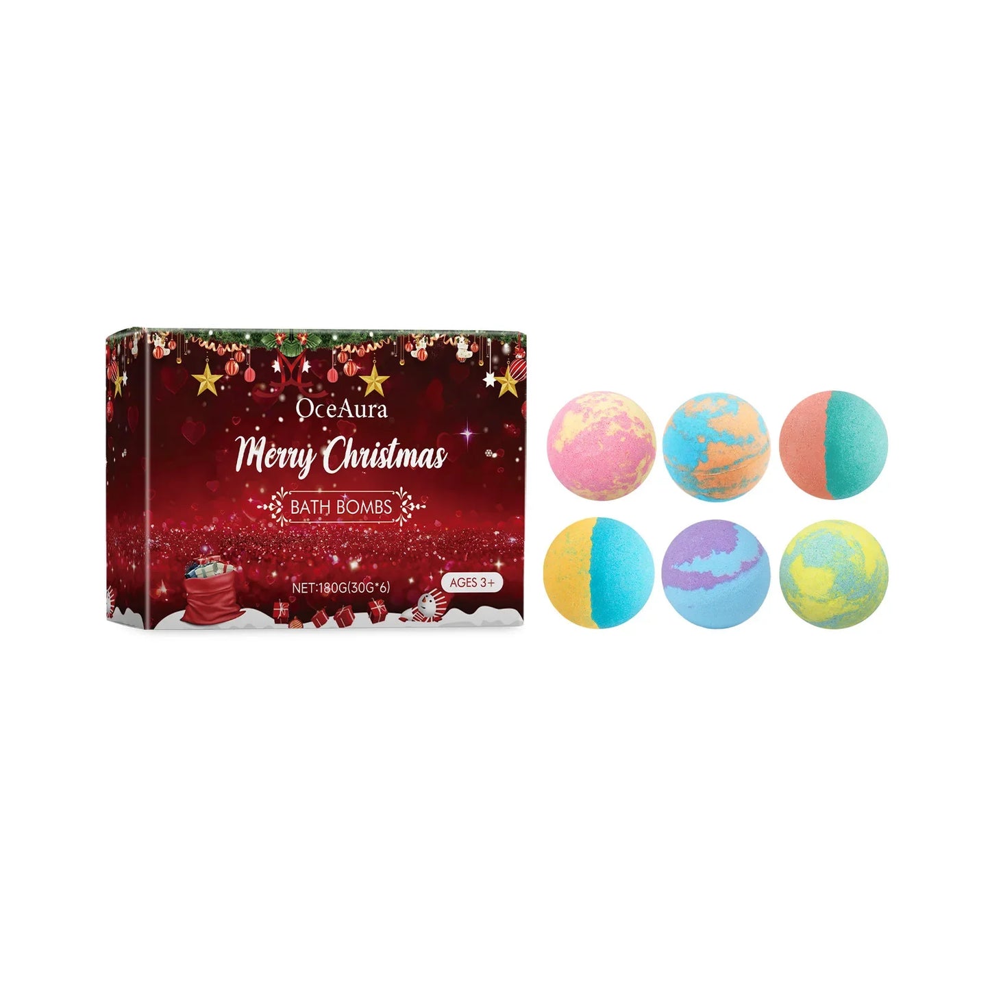 OceAura Christmas Bath Bombs Gift Set – Kids & Adults