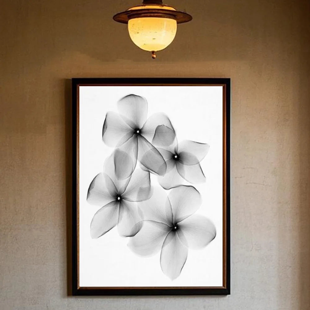 Black and white ink Flowers Poster HD art sticky wall waterproof home living room bedroom bar aesthetic decoration Peaceful Pleasures Health and Wellness z6 40X50cmNoframe