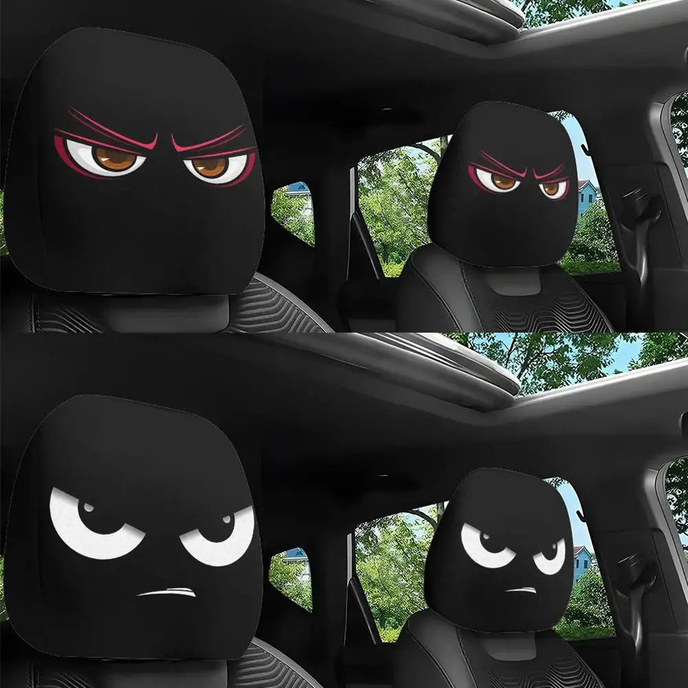 2026 New Car Headrest Cover Universal Fit Stretchy Funny Print 3D Stereo Pattern Washable Breathable Easy Install Car Interior Peaceful Pleasures Health and Wellness