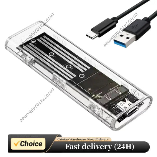 M.2 NGFF SATA Type C 3.1 Transparent External SSD Case 10Gbps Hard Disk Case External SSD Adapter for 2230/2242/2260/2280 Peaceful Pleasures Health and Wellness Default Title