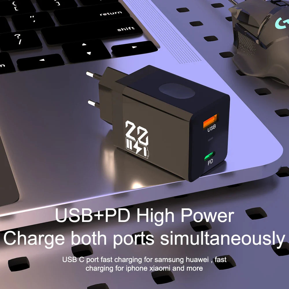 20W USB-A & USB-C Fast Wall Charger – QC 3.0 Quick Charge