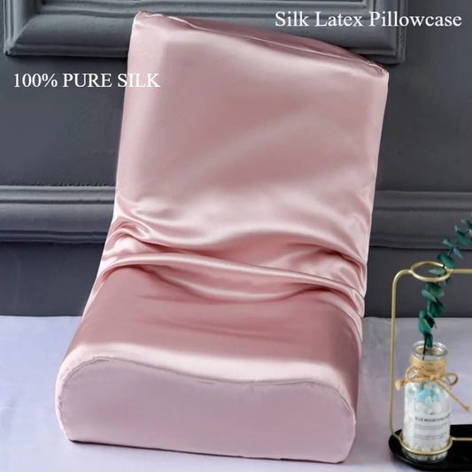100% Mulberry Silk Latex Pillowcase,19 Momme Cooling Zipper Memory Foam Pillow Cover, Anti-Frizz Skin Friendly for Kids Summer Peaceful Pleasures Health and Wellness dusty pink