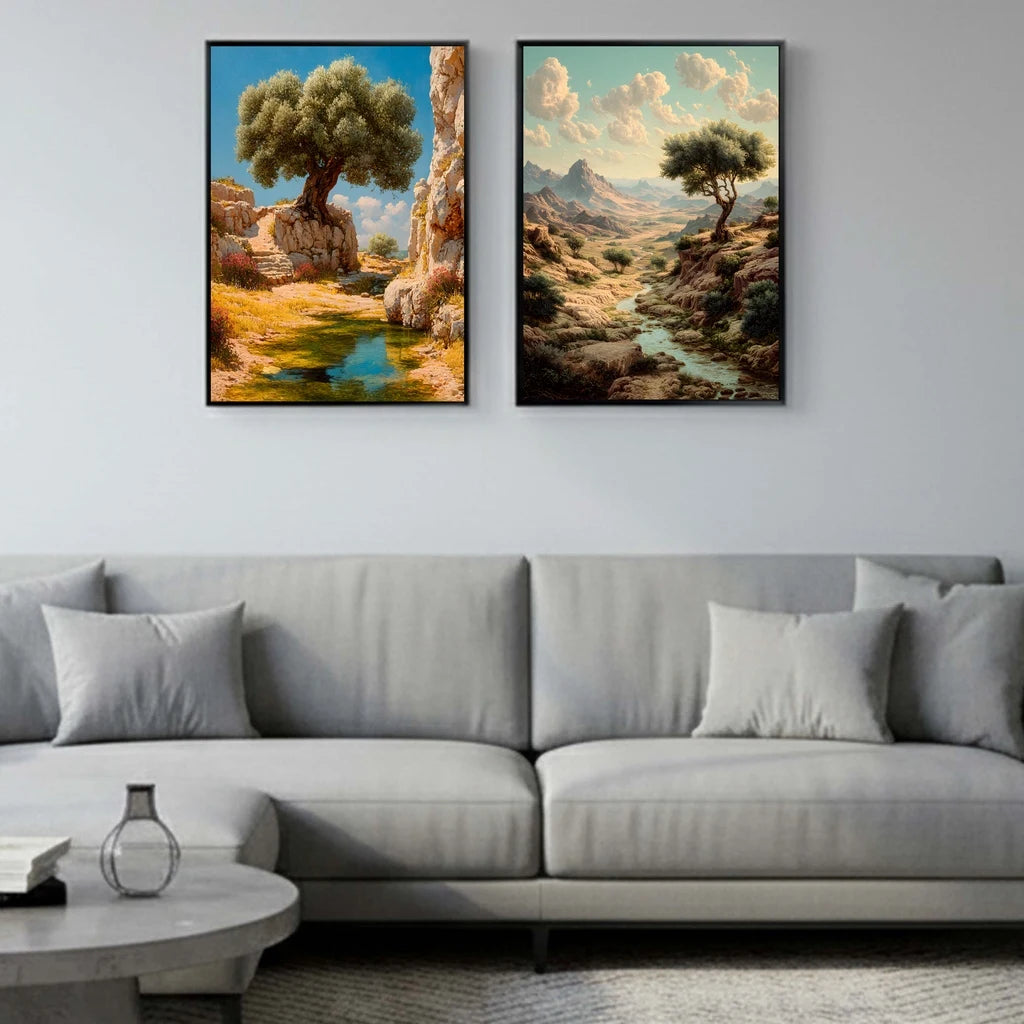 Desert Landscape Canvas Wall Art | Modern Poster Print Canvas Wall Art Peaceful Pleasures Health and Wellness