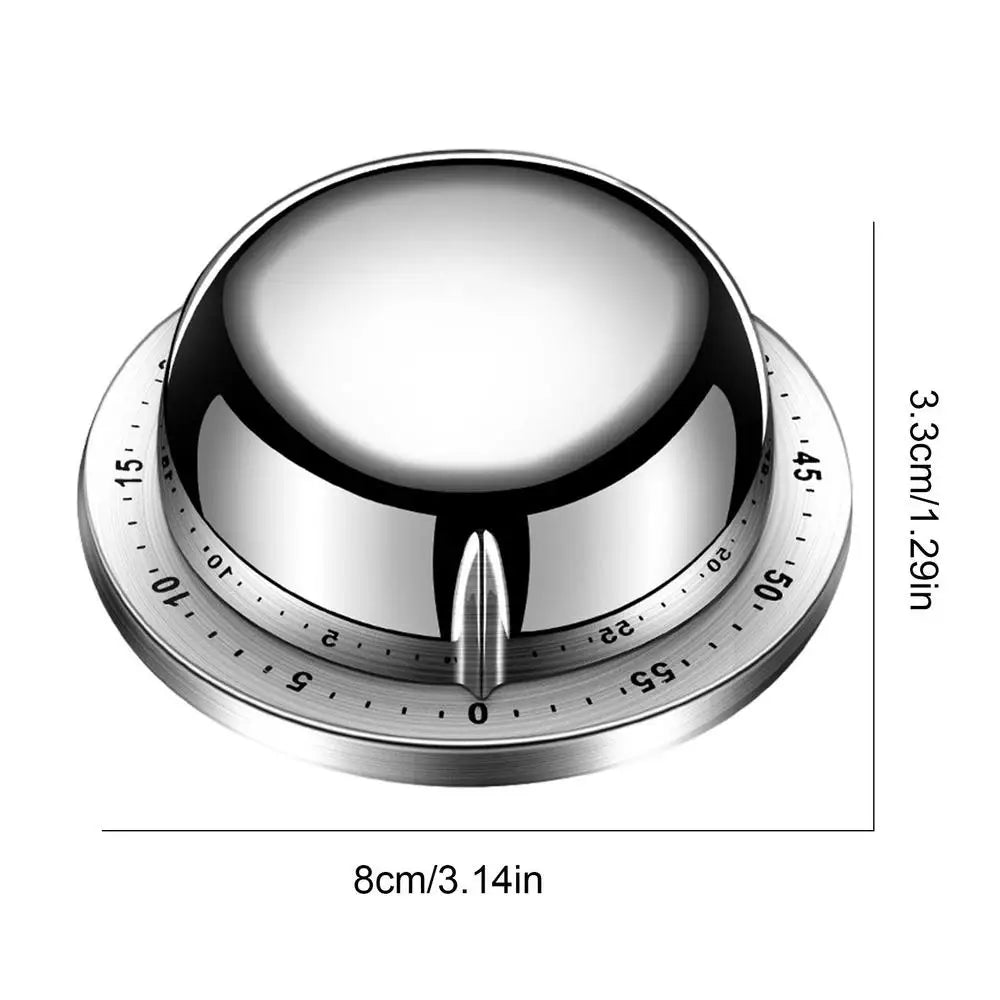 Stainless Steel Mechanical Kitchen Timer | Magnetic Base