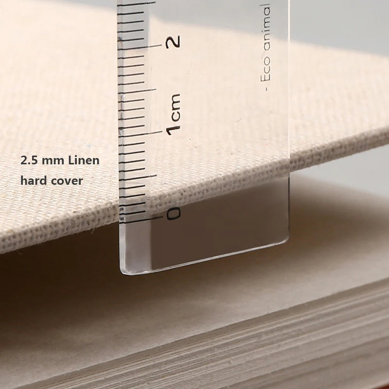 Retro Spiral Sketchbook Linen Hardcover 120 Pages 160GSM Refillable