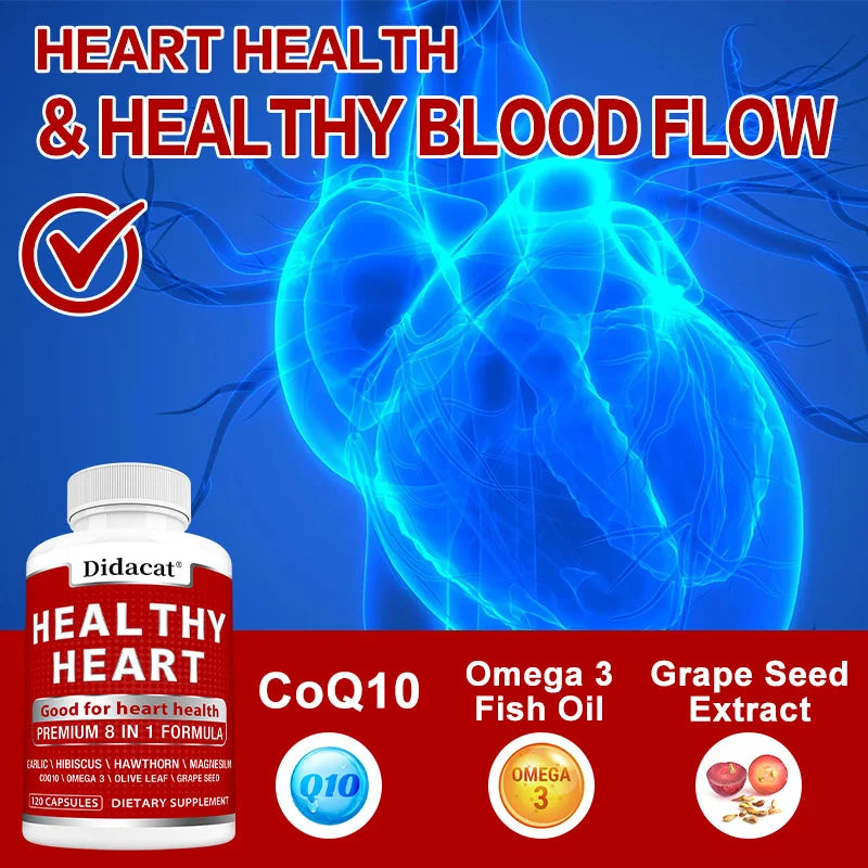 Healthy Heart - with COQ 10 Garlic, Magnesium, Hawthorn - ‌Antioxidant, Cardiovascular and Heart Health Supplement Peaceful Pleasures Health and Wellness