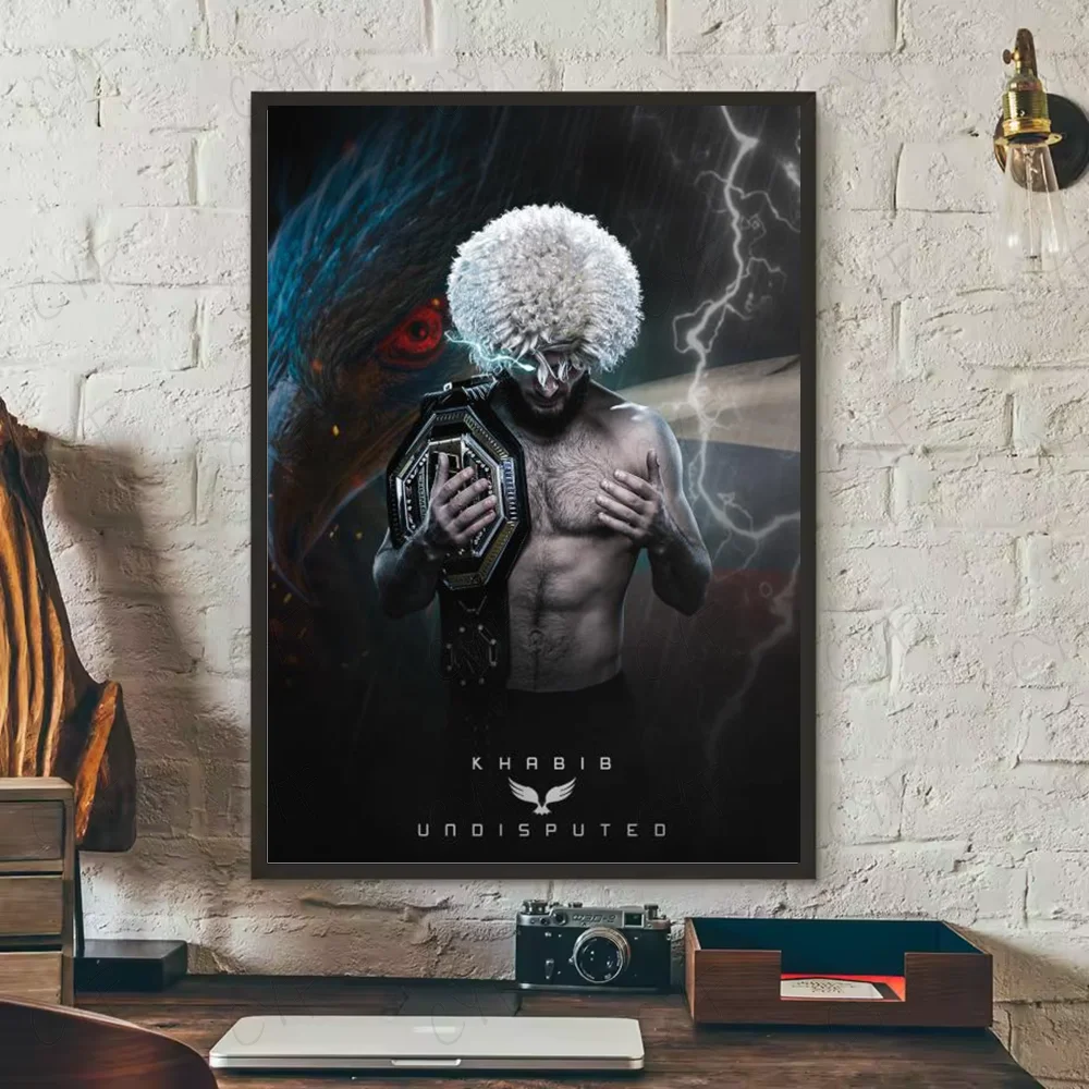 Khabib Nurmagomedov UFC Poster – HD Waterproof PVC Wall Art Sports Wall Poster Peaceful Pleasures Health and Wellness z9 21X30cmNoframe