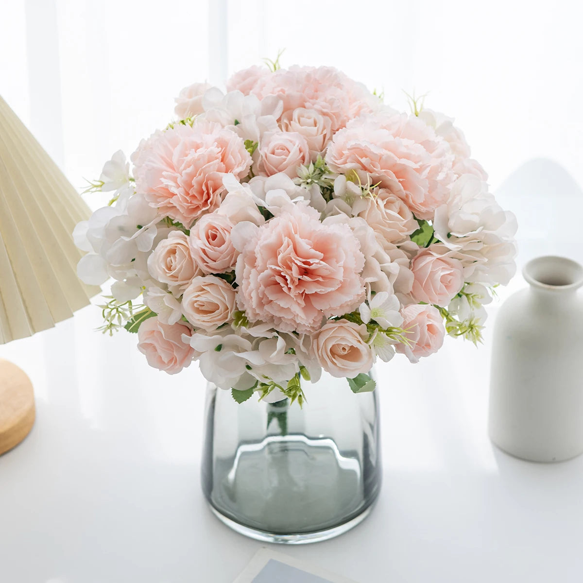 Artificial Silk Rose Carnation Bouquet | Wedding & Home Décor