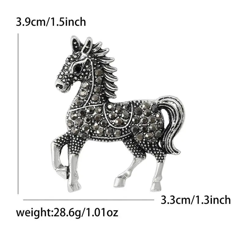 Enamel Horse Brooch | Vintage Zodiac Lapel Pin for Men & Women