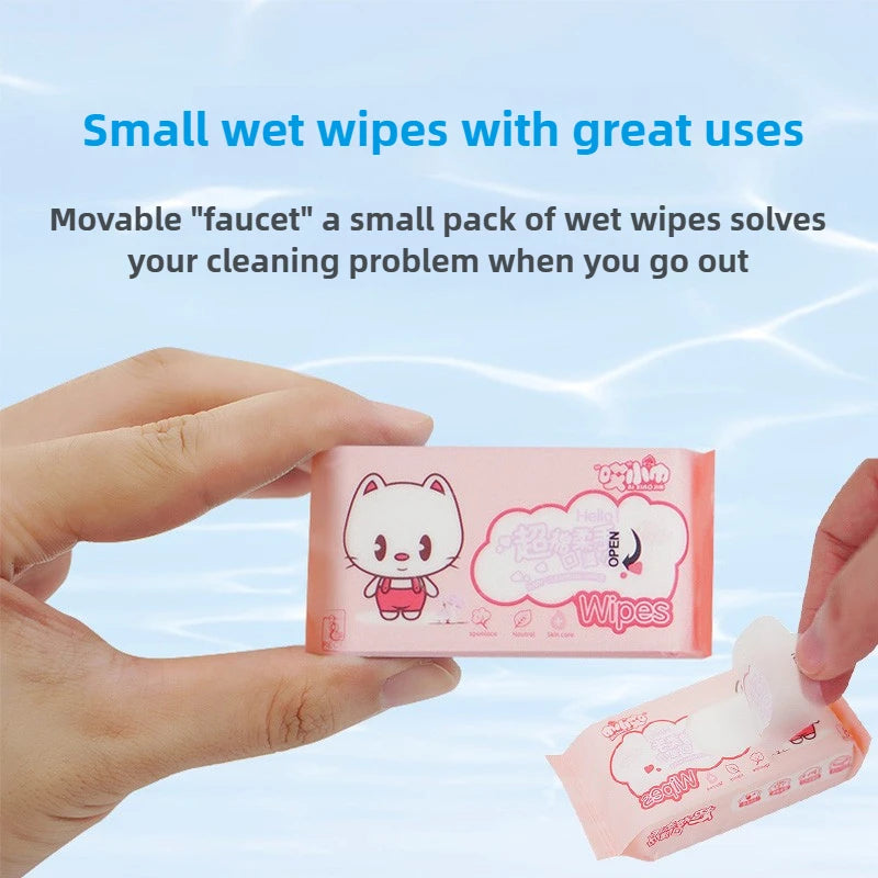 Mini Disposable Travel Wipes – 64pcs Hand & Mouth Cleaning