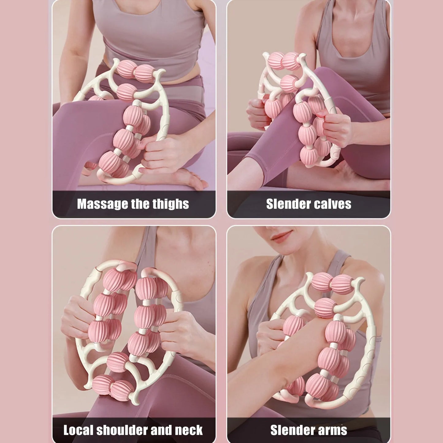 Handheld Leg Massage Roller — 15-Point Body Massager Tool