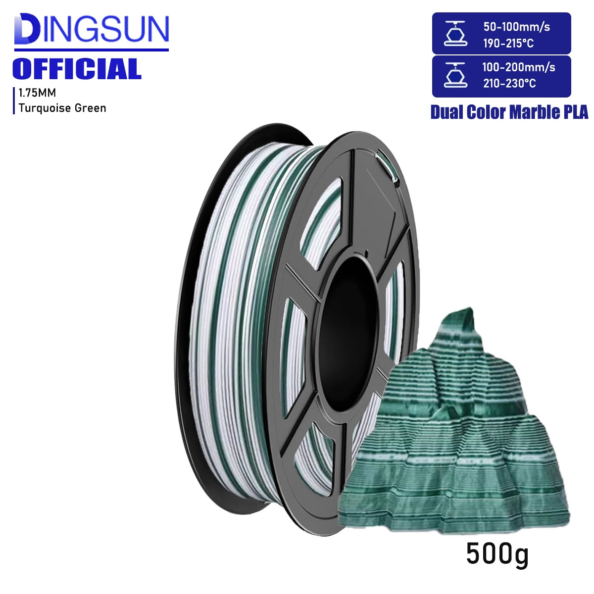 DINGSUN Matte Rainbow PLA Filament 1.75mm | 250g 500g 1KG Spool