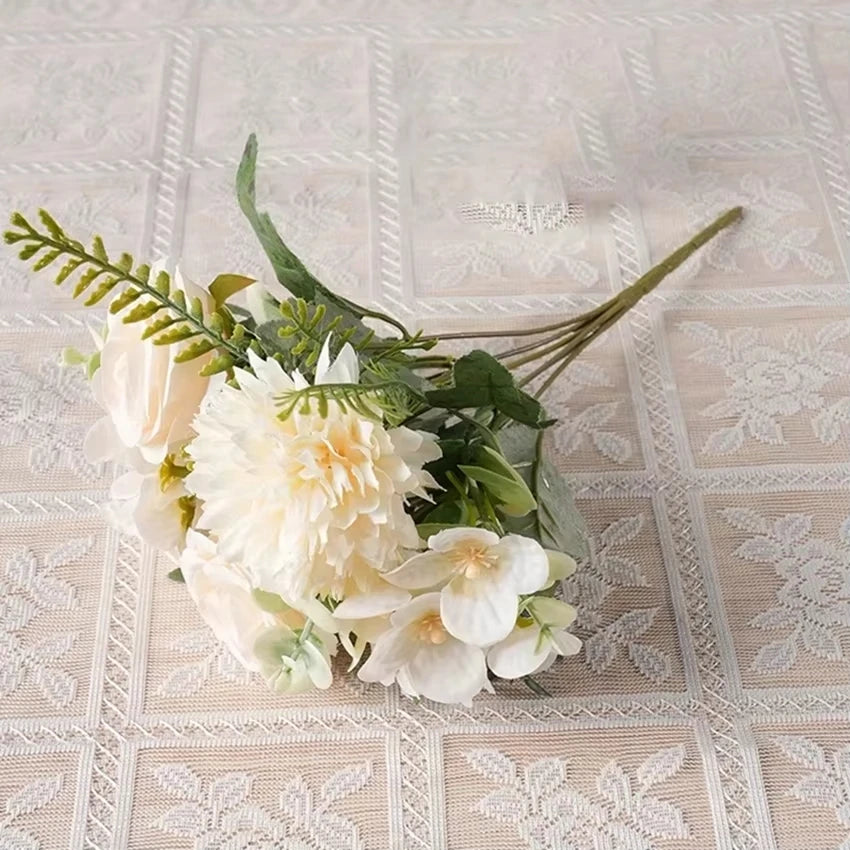 Silk Rose & Chrysanthemum Artificial Bouquet | Wedding & Decor